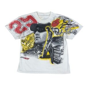 Vtg Competitors View Kevin Harvick NASCAR AOP Racing T shirt Men's XL Y2K‎